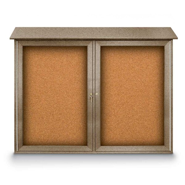 United Visual Products Indoor Enclosed Combo Board, 48"x36", Satin Frame/Burgundy & Amethyst UVCB4836-BURGUN-AMETHY - main